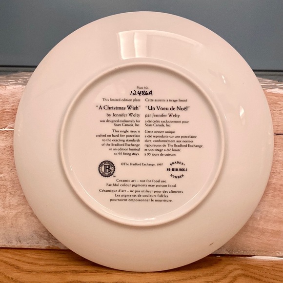 Vintage Porcelain Collector Plate “A Christmas Wish" Limited Edition - Picture 2 of 3